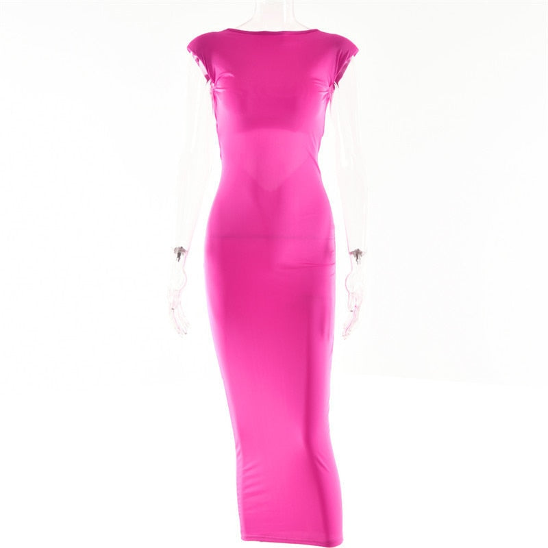 Levoire | Robe Maxi À Col Rond Avec Manches