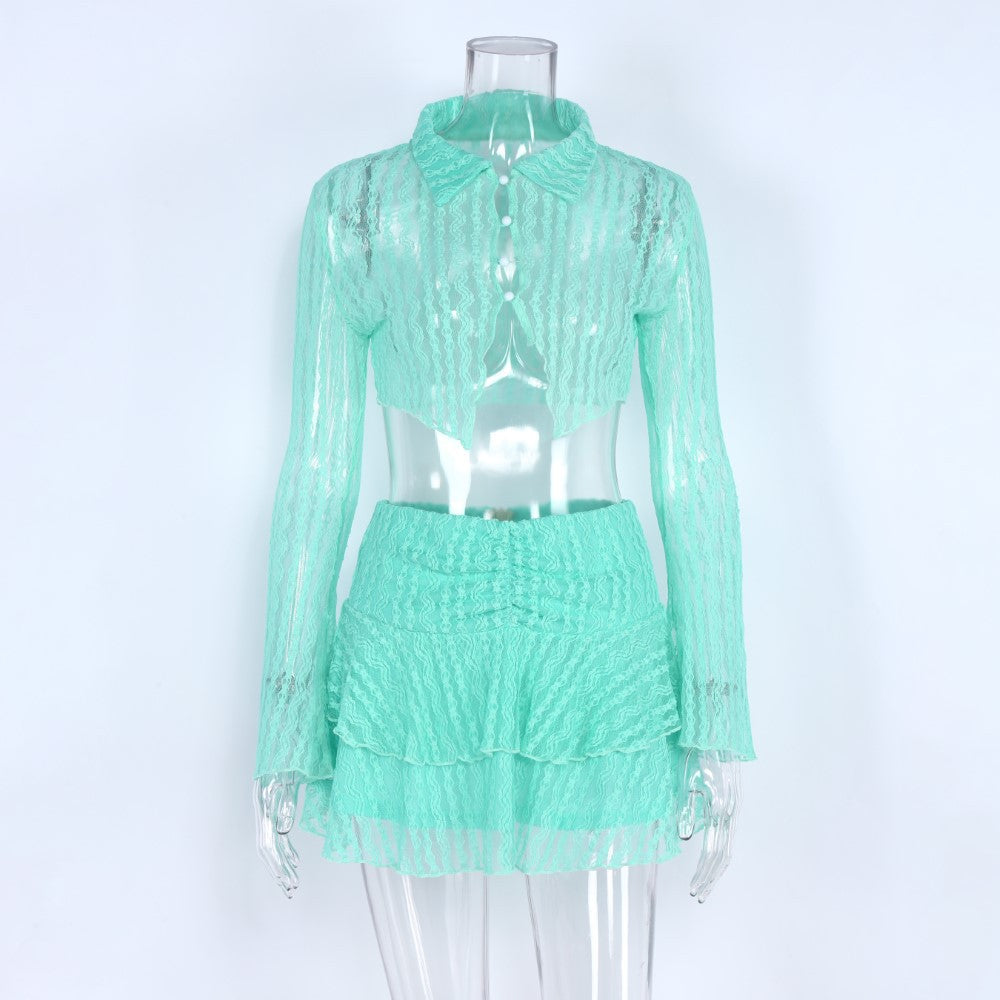 Levoire | Top Court À Manches Longues Robe Mini Plissée