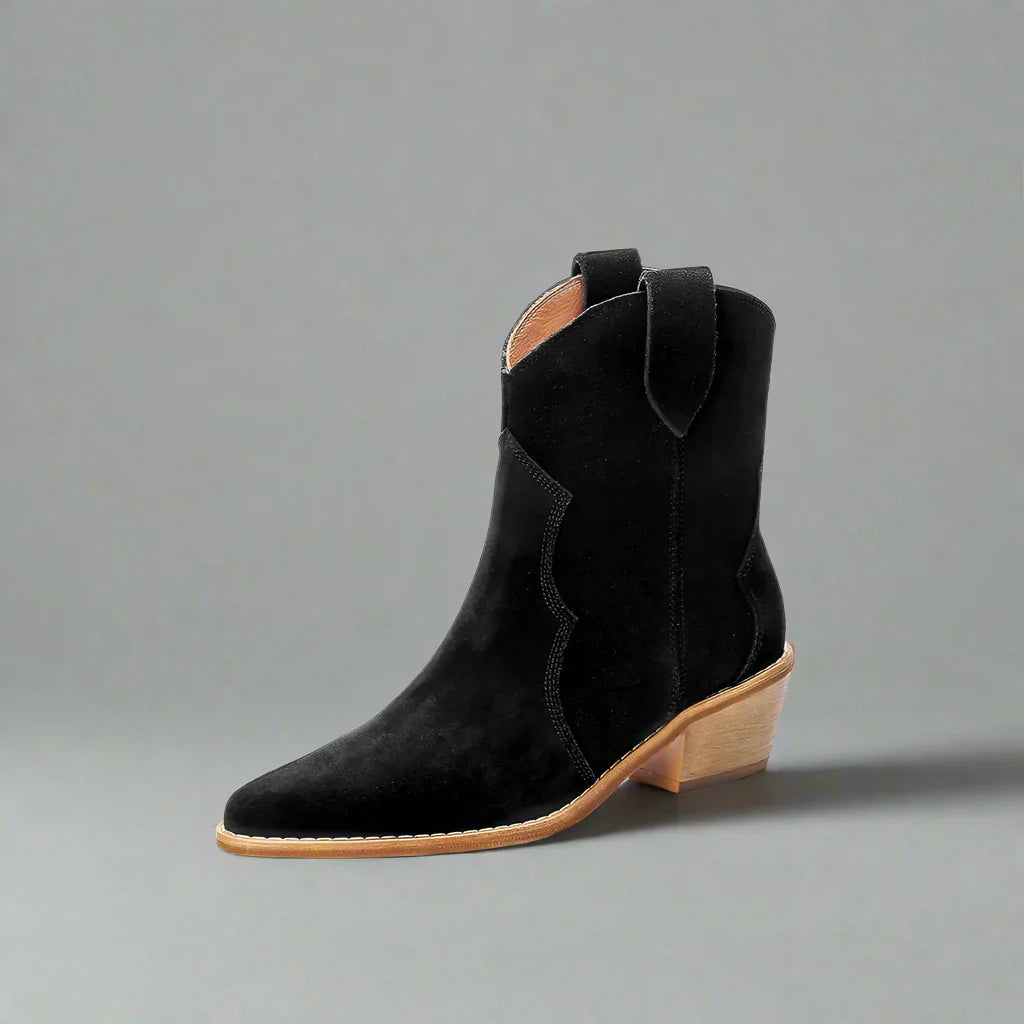 Levoire | Bottes En Cuir Pour Femmes Avec Lacets Noir sans fourrure