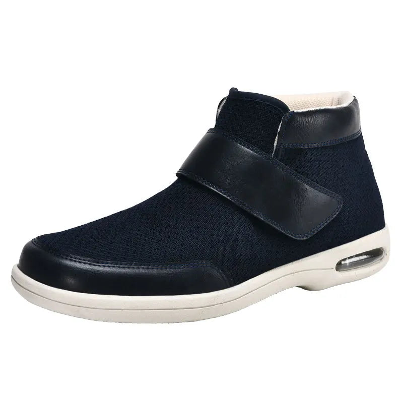 Levoire | Confortable Chaussure Large Pour Les Pieds Enflés Avec Fermeture Velcro Pour Hommes