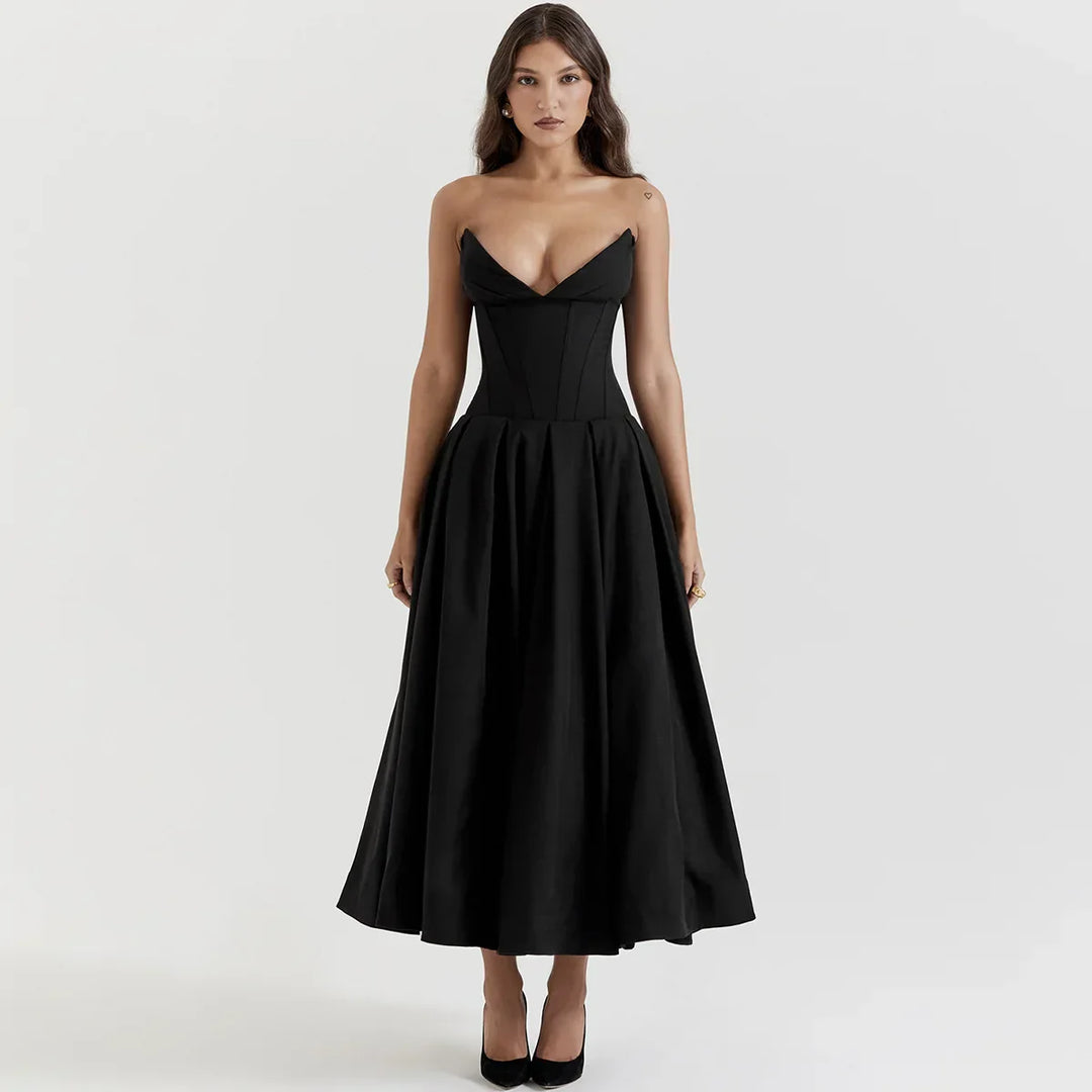 Levoire | Robe Longue Style Corset À Épaules Dénudées