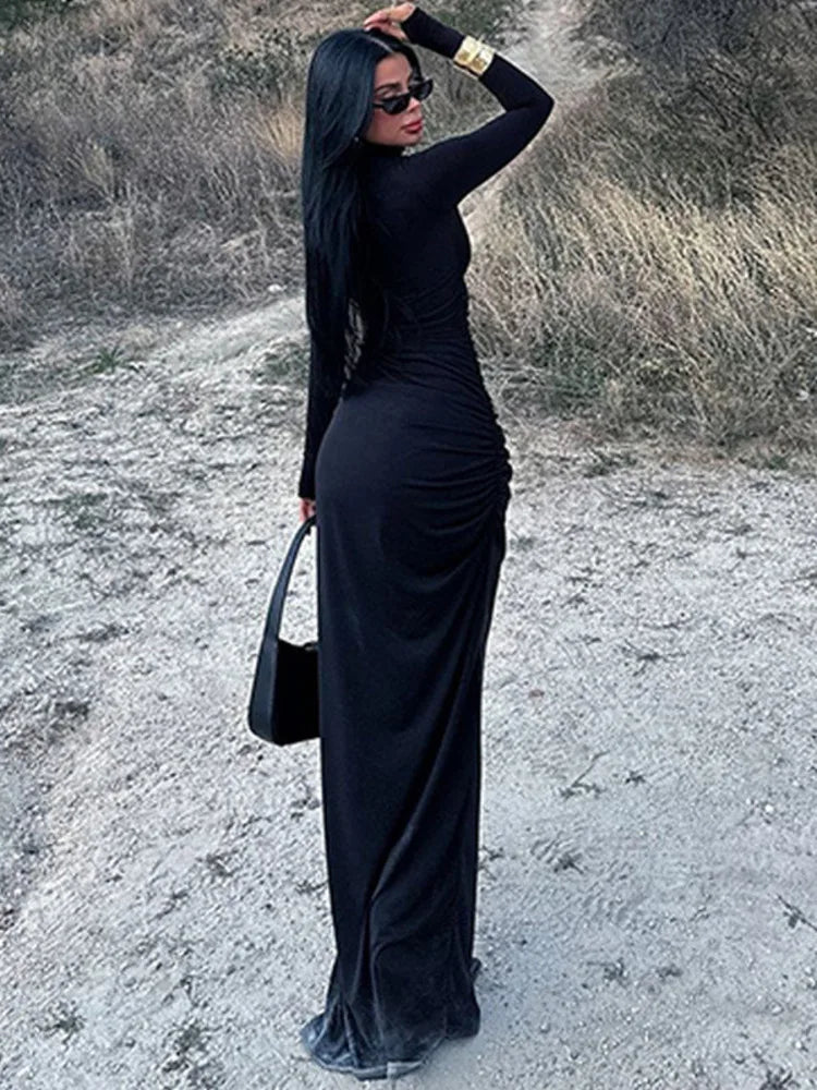 Levoire | Maxi-Kleid Avec Rollkragen Et Beinschlitz
