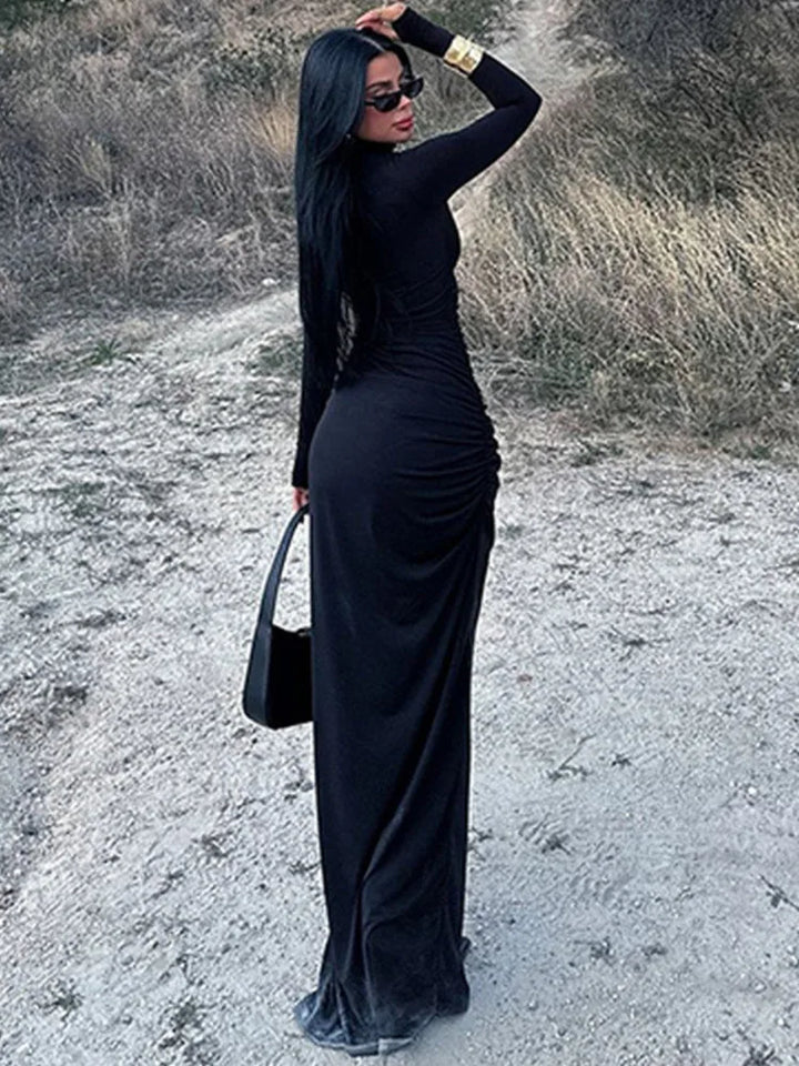 Levoire | Maxi-Kleid Avec Rollkragen Et Beinschlitz