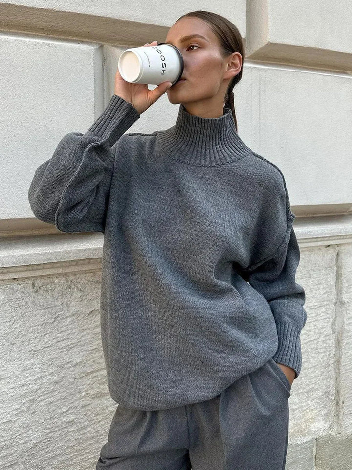 Levoire | Pull À Col Montant Pour Femmes Gris foncé