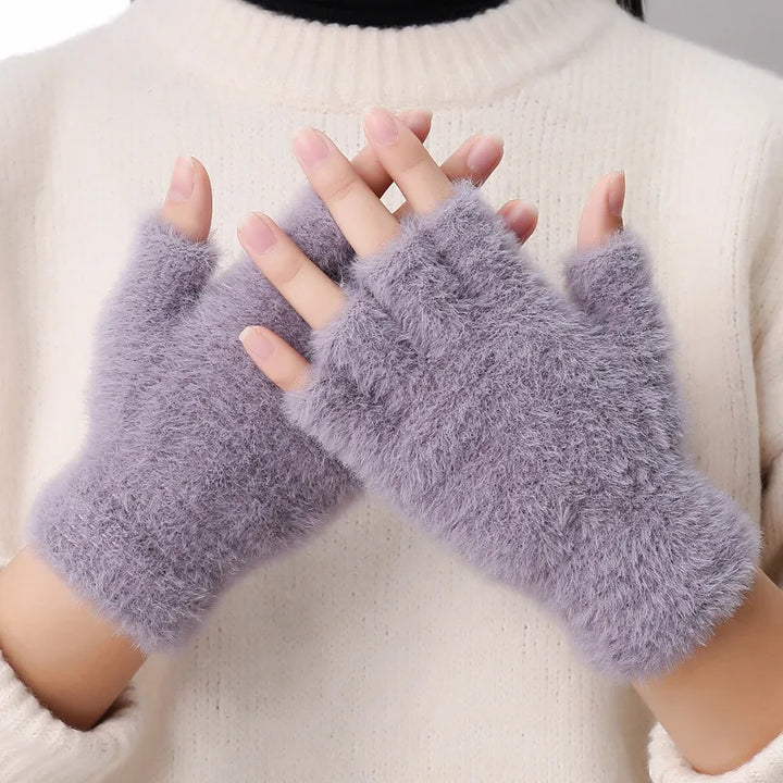 Levoire | Gants Chauds Sans Doigts Pour Femmes En Fourrure Une taille