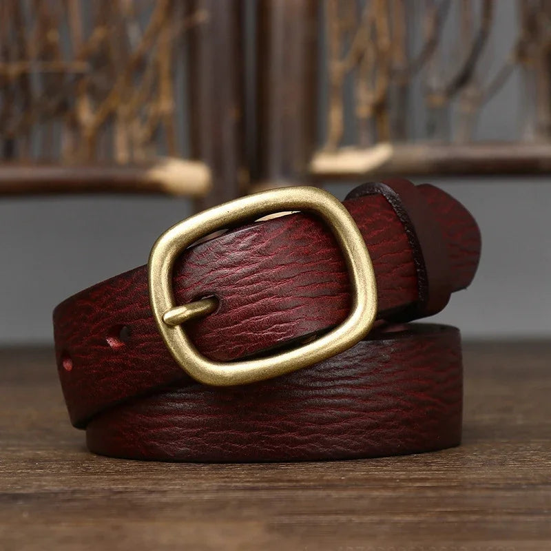 Levoire | Ceinture en cuir pour femmes au look élégant Braun