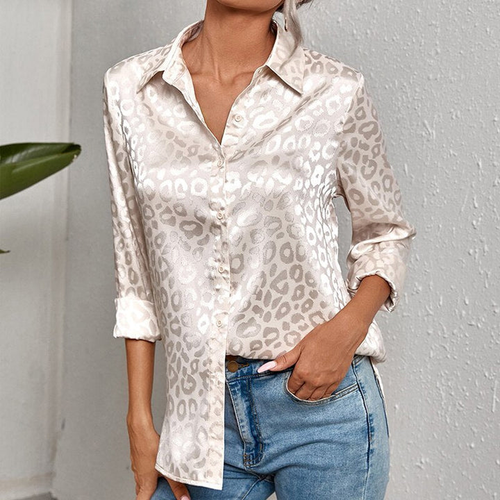 Levoire | Blouse Élégante Pour Femmes Avec Imprimé Luxueux Abricot