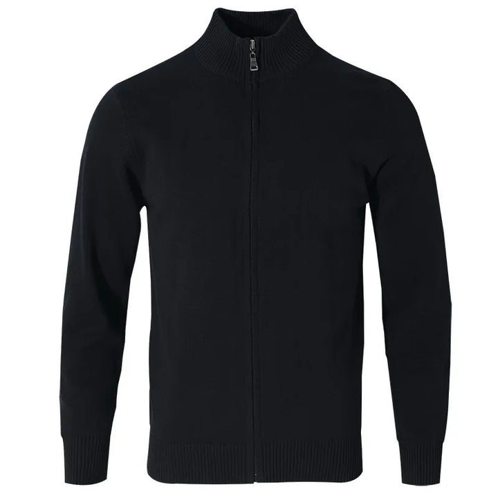 Levoire | Veste En Tricot Décontractée Pour Hommes Avec Fermeture Éclair Et Col Noir