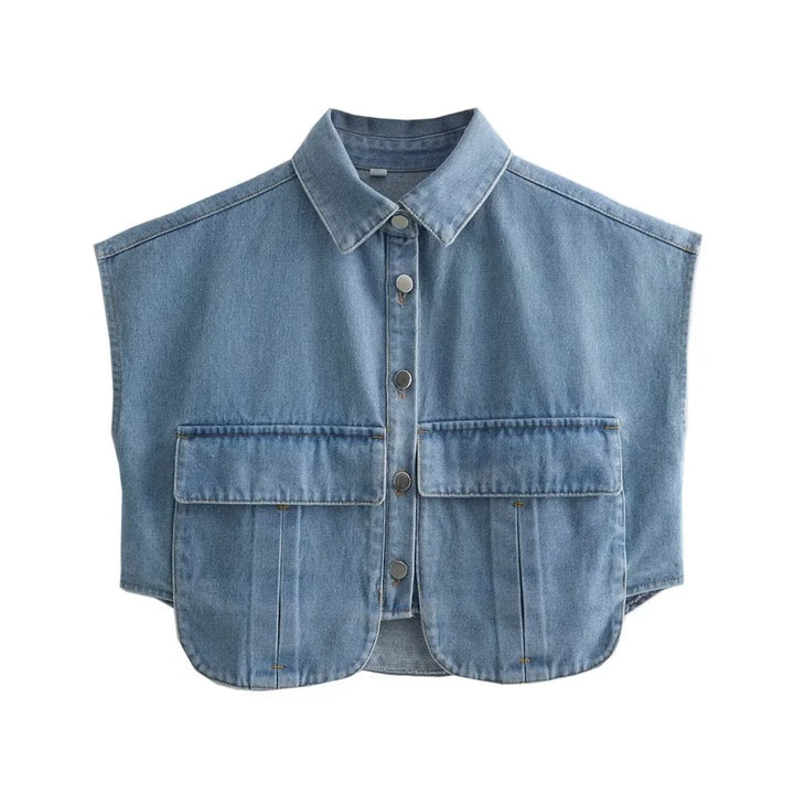 Levoire | Gilet En Denim Polo bleu clair