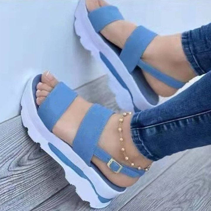 Levoire | Sandales Confortables Pour Femmes Avec Talon Bleu