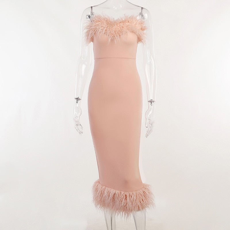 Levoire | Feder Dos Nu Sans Bretelles Mi-Mollet Robes