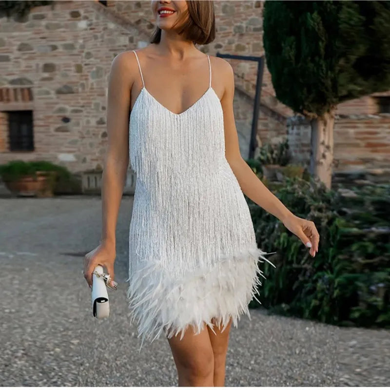 Levoire | Robe De Soirée Mini Élégante Blanc