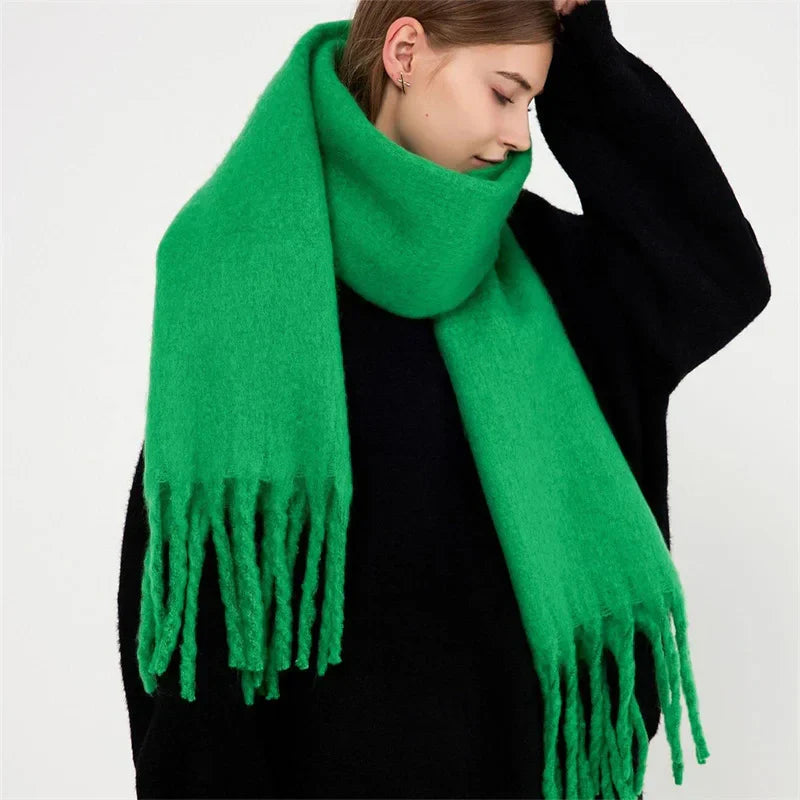 Levoire | Écharpe De Luxe En Cachemire Pour Femme Avec Franges Grün