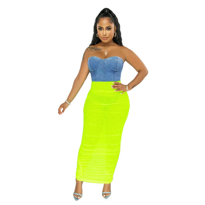 Levoire | Denim Pullonkumpu Robes Nettolanges Éclatante verte