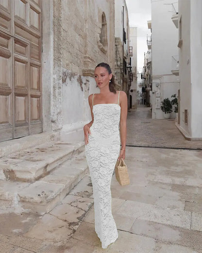 Levoire | Robes Maxi Transparentes Spitz À Épaules Dénudées