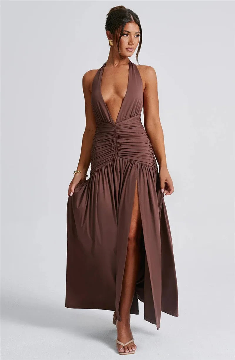 Levoire | Dos Nu Noyé V-Cuisse Haute Fente Maxi Robes
