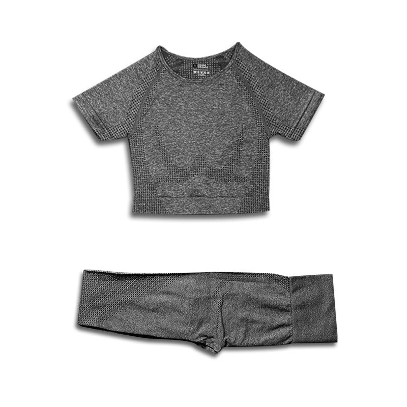 Levoire | Ensemble De Sport Complet Avec T-Shirt Et Leggings Gris graphite