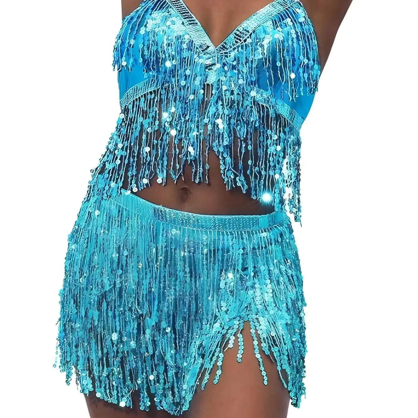 Levoire | Ensemble De Soutien-Gorge Et Ceinture À Paillettes Bleu ciel Taille unique