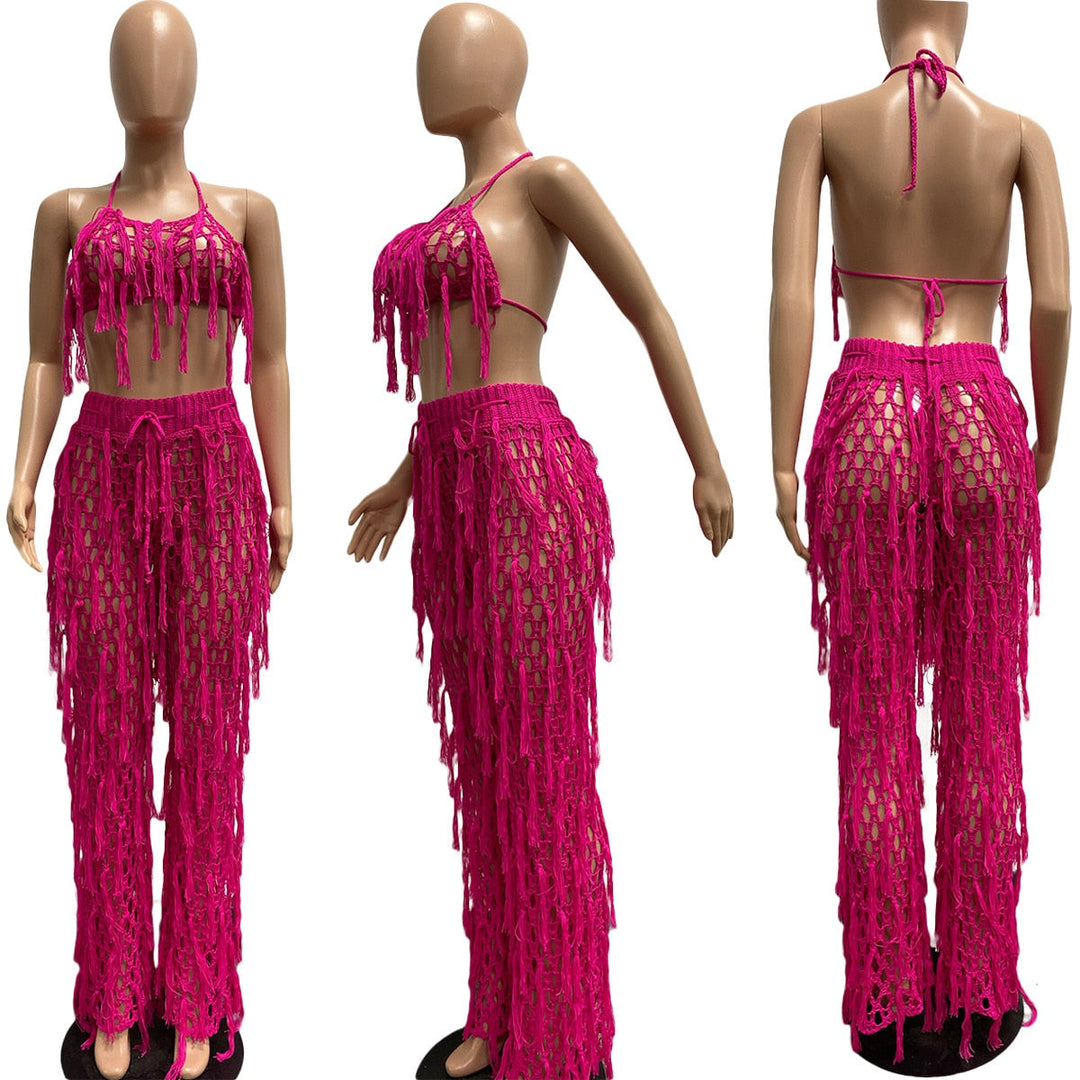 Levoire | Vêtements De Plage Crochet 2 Ensemble De Robe Deux Pièces rose 1