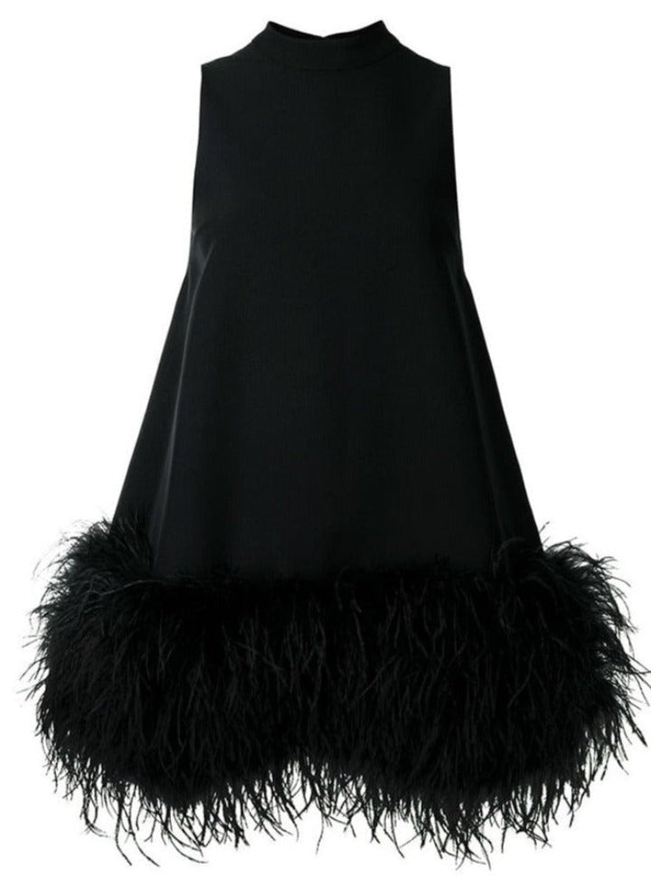 Levoire | Robe En Plumes noir