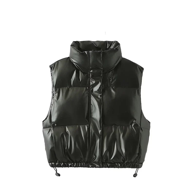 Levoire | Veste à col montant zippée sans manches chaude Noir