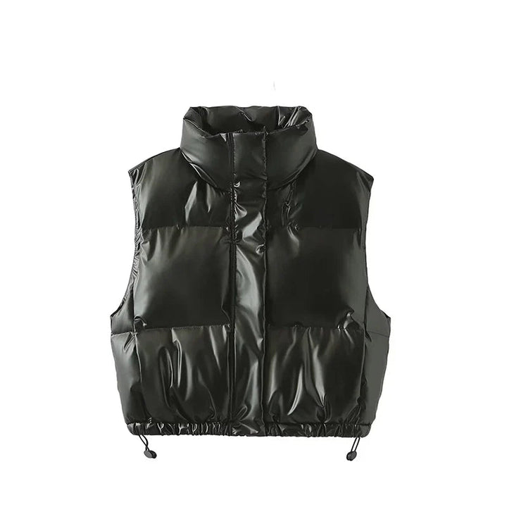 Levoire | Veste à col montant zippée sans manches chaude Noir