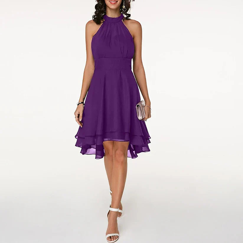 Levoire | Robe Élégante Avec Des Volants Charmants Lilas