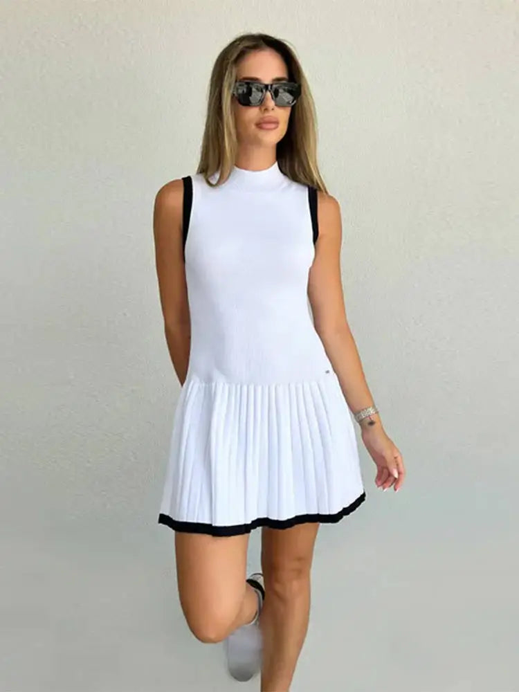 Levoire | Robe Tendance Avec Des Détails Contrastés Élégants Blanc