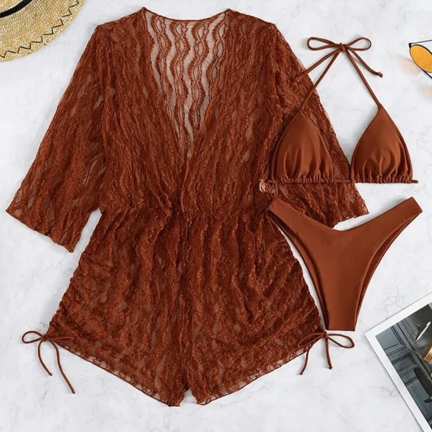 Levoire | Ensemble De Plage Combinaisons Avec Bikini Braun