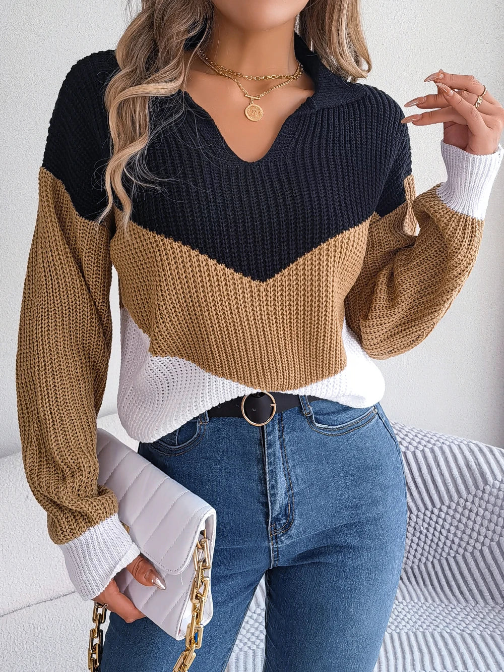 Levoire | Pull En Patchwork Beige