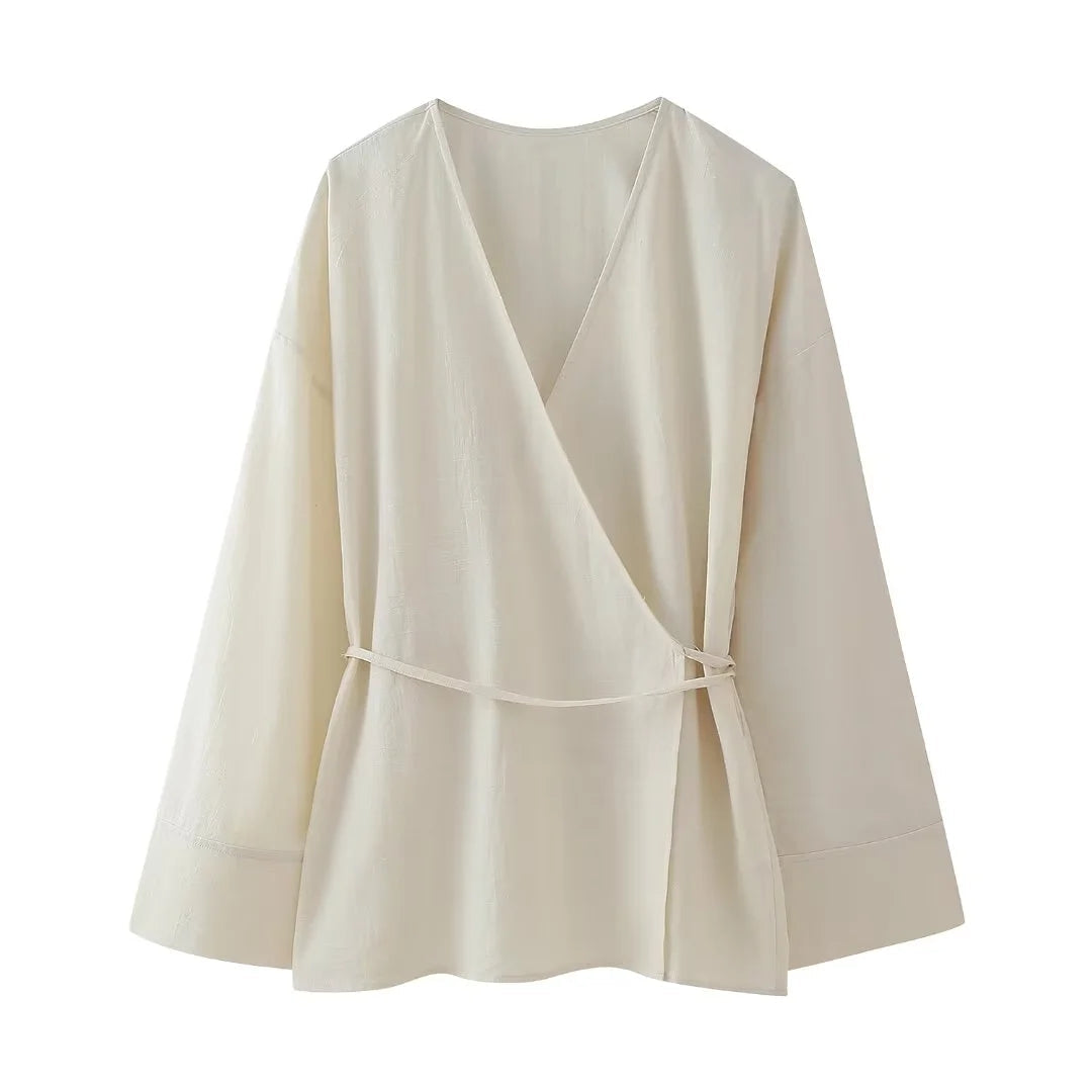 Levoire | Blouse Élégante À Manches Longues Crème