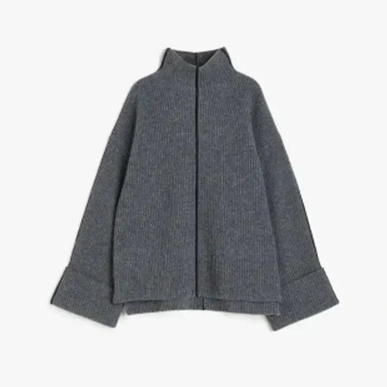 Levoire | Pull-Vee Confortable À Col Montant Avec Manches Longues Gris foncé
