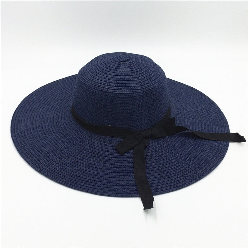 Levoire | Chapeau De Plage Classique Avec Bande Bleu foncé 11cm