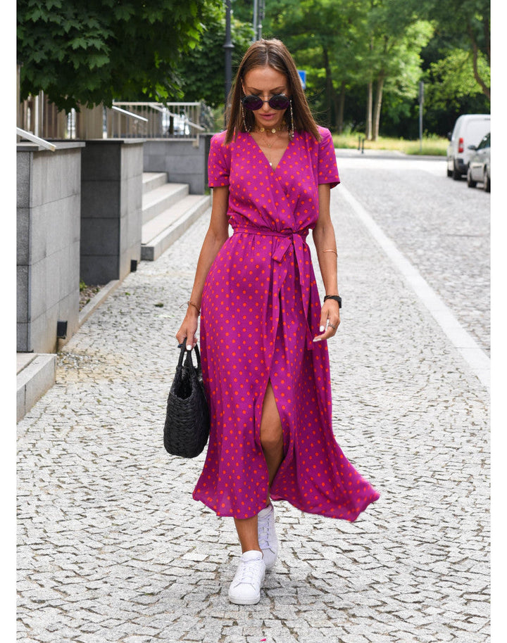 Levoire | Robe D'Été Élégante Avec Décolleté En V Rosa