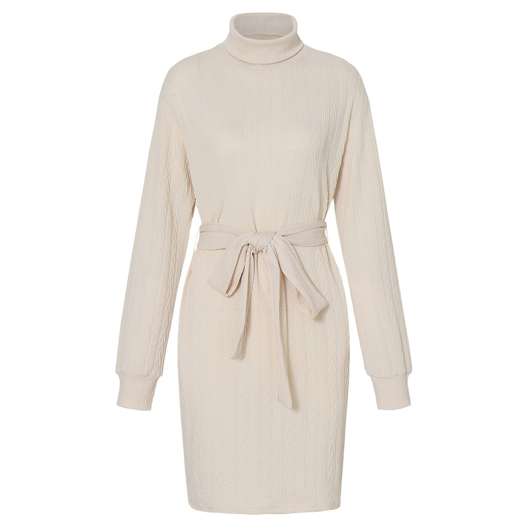 Levoire | Robe Mini Ceinturée Col Roulé Abricot