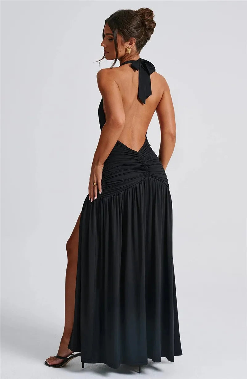 Levoire | Dos Nu Noyé V-Cuisse Haute Fente Maxi Robes