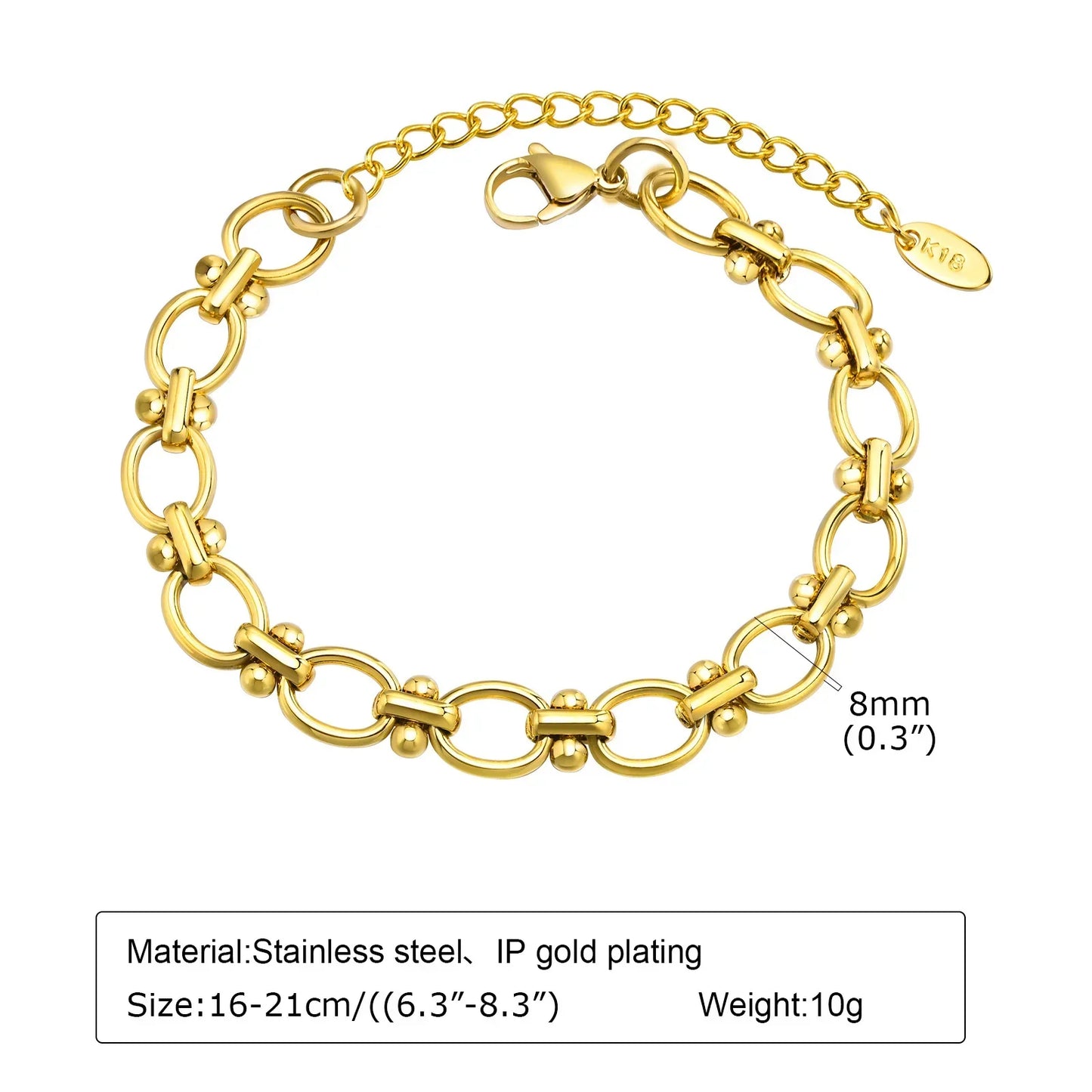Levoire | Bracelet Maille Trombone Doré BR-1552G