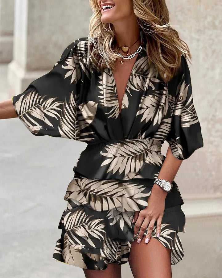 Levoire | Imprimé Mode Mini Robe Noir