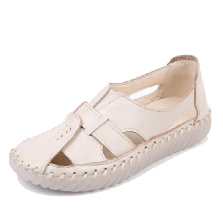 Levoire | Sandales Cuir Femme Été Rétro Beige