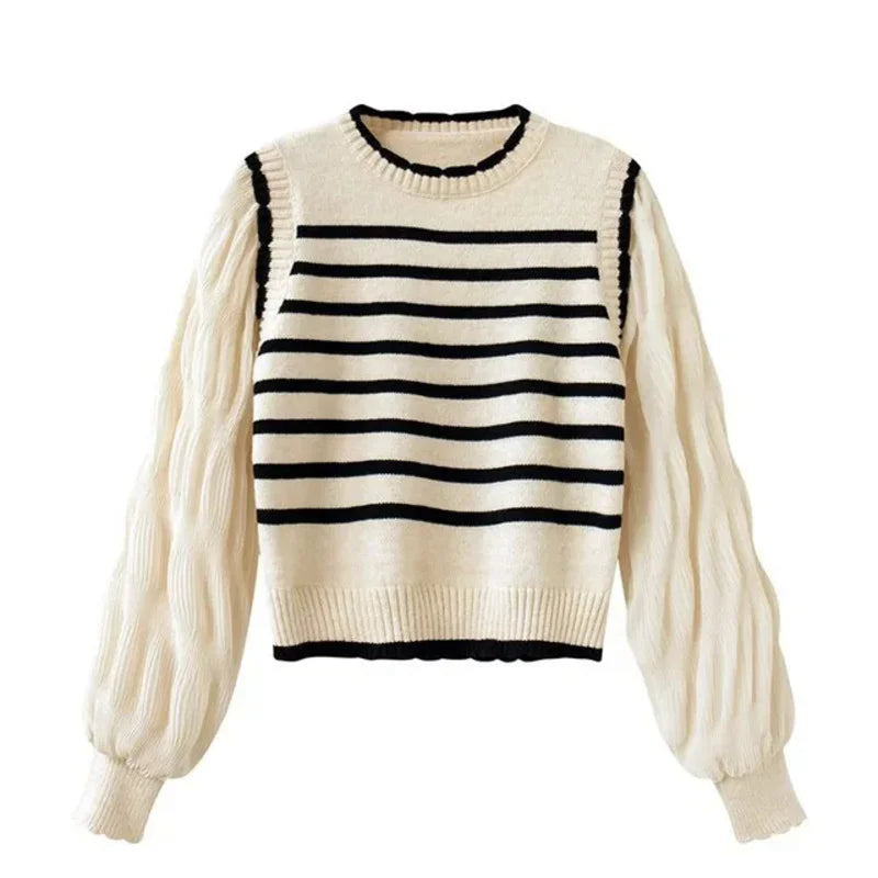 Levoire | Pull En Tricot Rayé Beige Taille unique