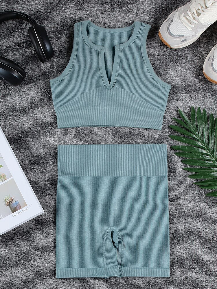 Levoire | Ensemble De Yoga (Court) Avec Un Ajustement Magnifique Vert