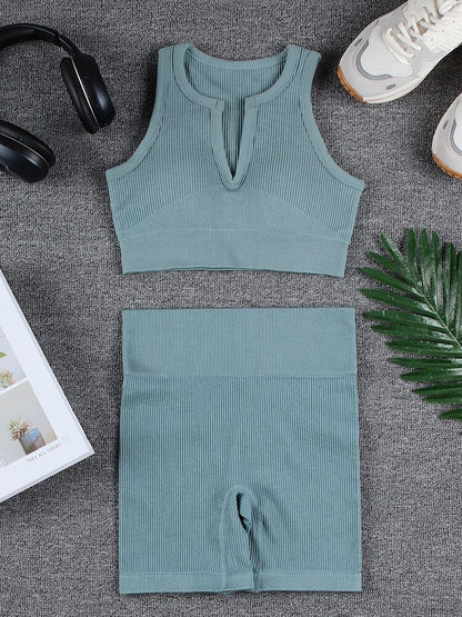 Levoire | Ensemble De Yoga (Court) Avec Un Ajustement Magnifique Vert