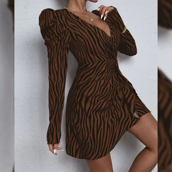 Levoire | Robe V-Cou Rayée Bureau