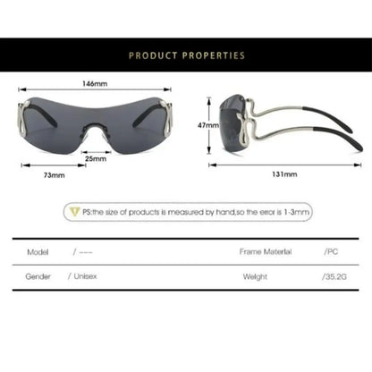 Levoire | Y2K Grande Taille Lunettes De Soleil Années 2000