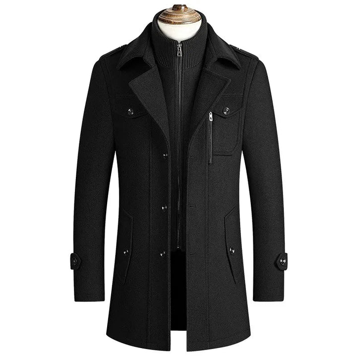 Levoire | Prestige Manteau En Laine Corvino Noir