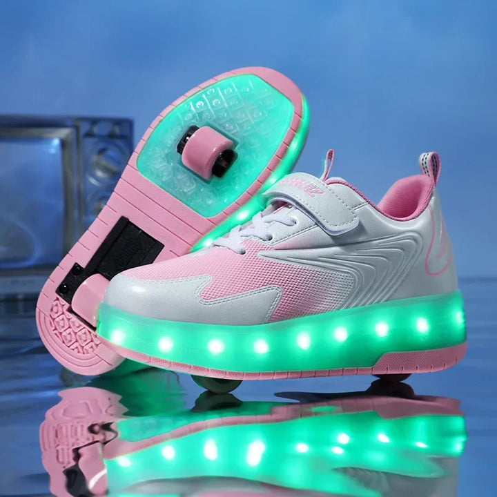 Levoire | Chaussures À Roulettes Led Pour Enfants Rosa