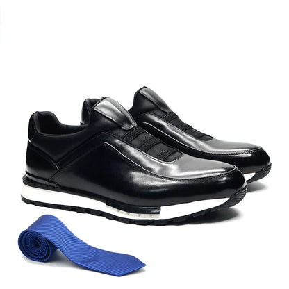 Levoire | Baskets Pour Hommes Cuir De Vache Fait Main Confort Decontracte Noir