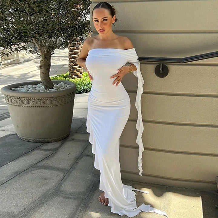Levoire | Robes Maxi À Fente Haute Froncées