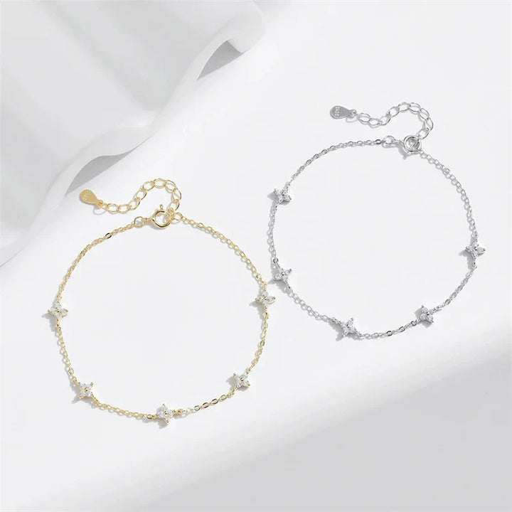 Levoire | Bracelet En Acier Inoxydable Avec Fleur En Cristal