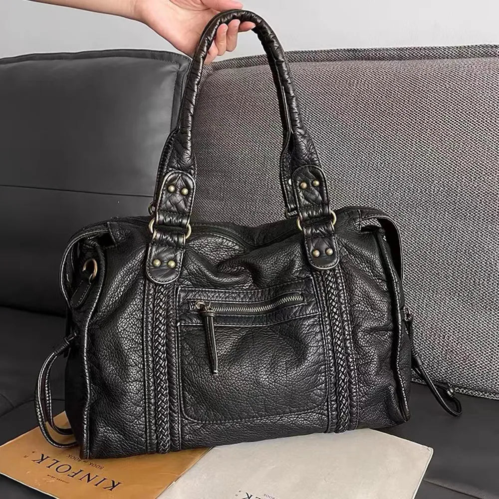Levoire | Sac À Bandoulière Rétro Noir En Cuir